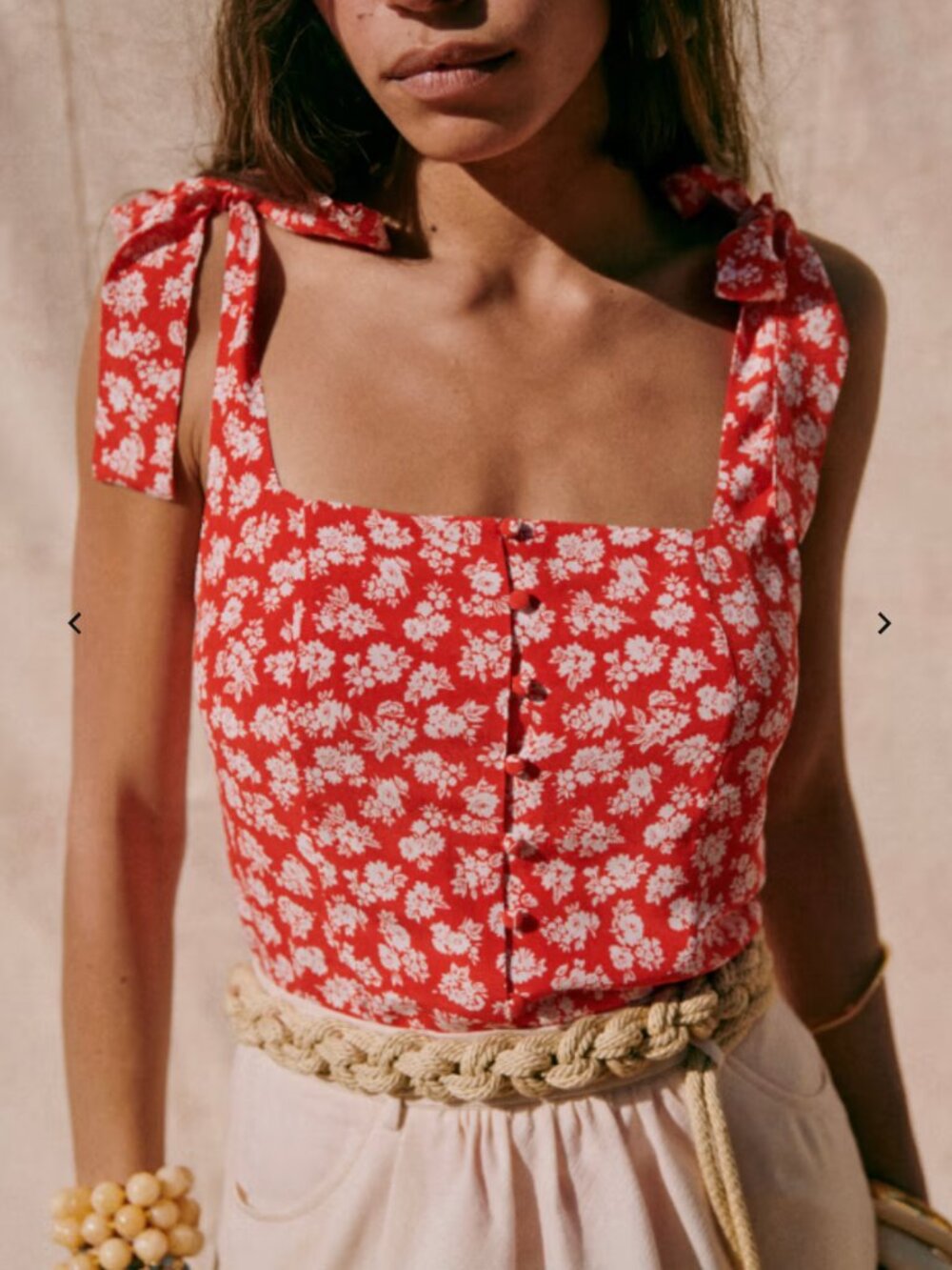 SEZANE 100% SILK Doll Blouse in Red Cara Print (SIZE 38)